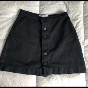 American apparel high waisted jean skirt black